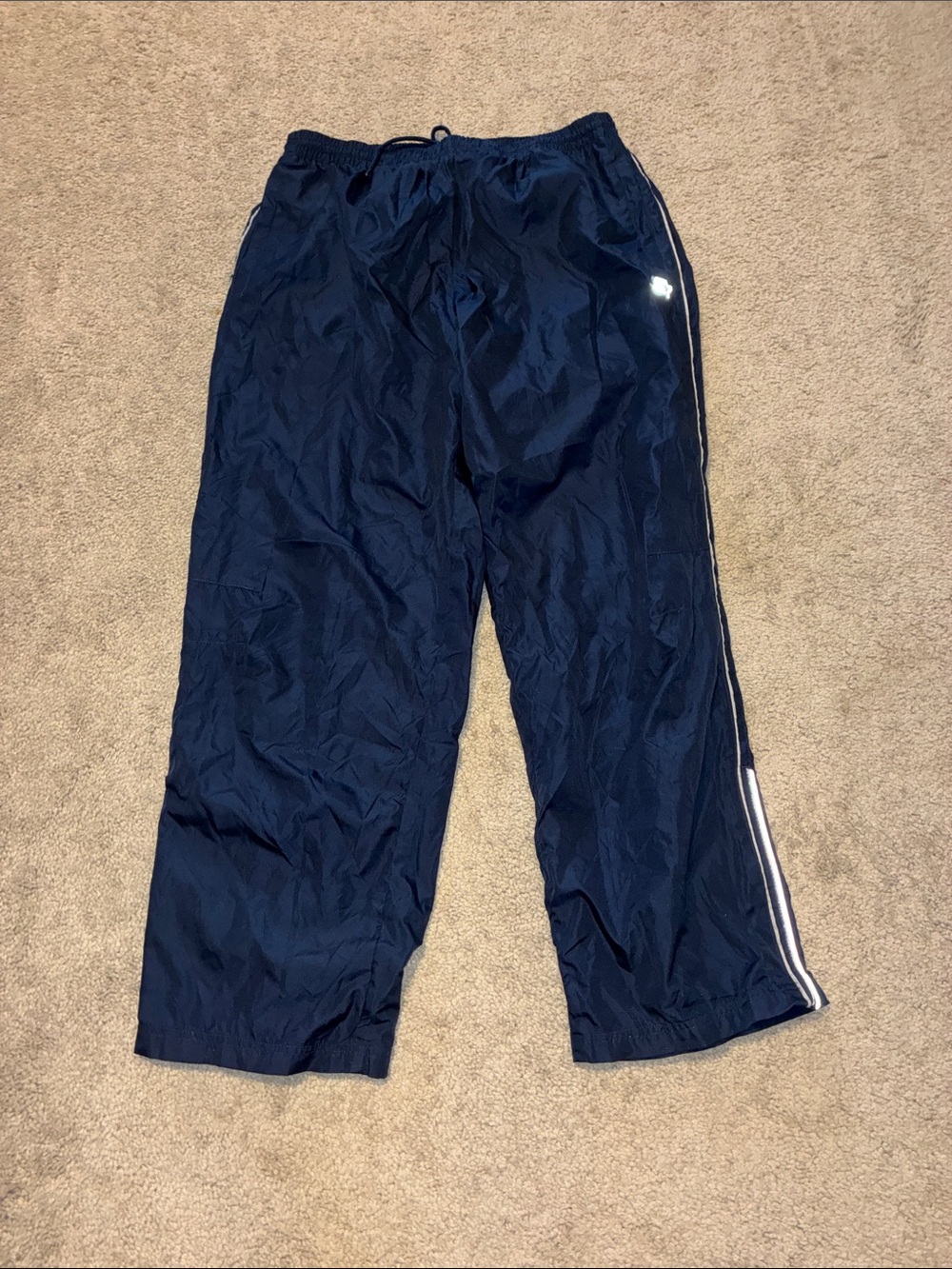 STARTER Navy Track Pants with White Side Stripe
